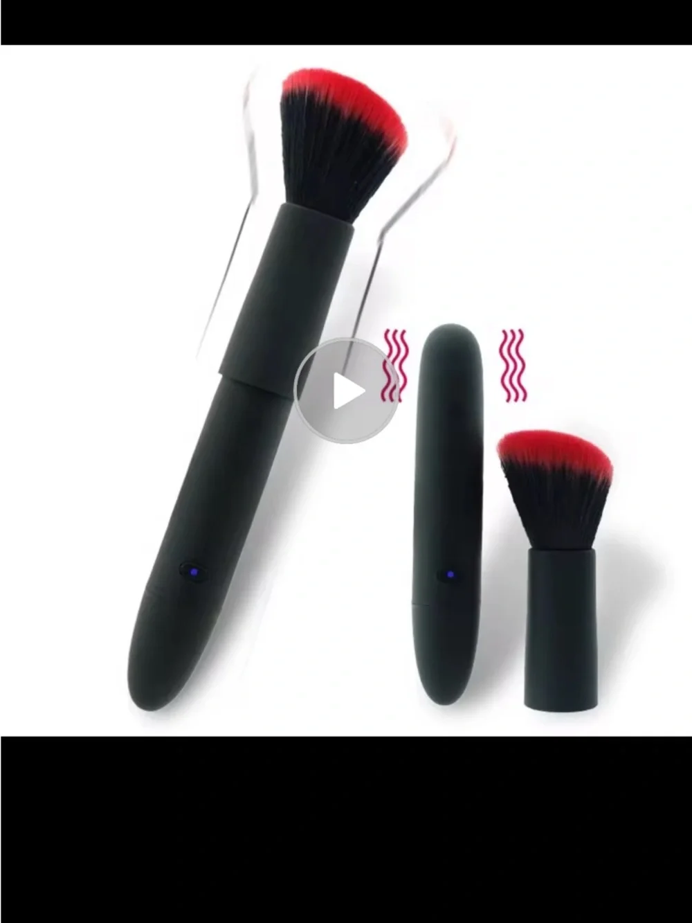 Rechargeable Red-Tip Facial Makeup Brush - Black Handle BNIB